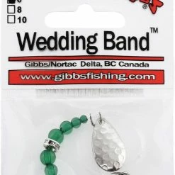 Gibbs Delta Wedding Band, #6, Emerald Green Bead